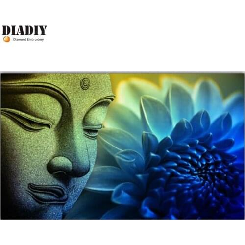 3D Diamond Painting Cross Stitch Buddha Rhinestone Crystal Needlework Diamond Embroidery Full round &square Diamond Decorative