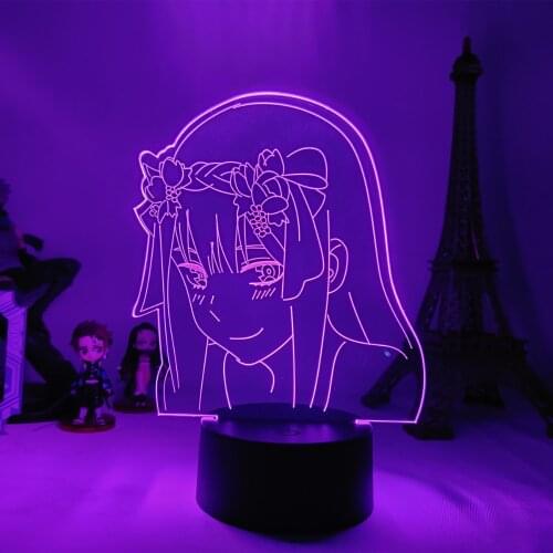 Anime DARLING in the FRANXX Zero Two Figure 16 color 3d Night Light Kids Gift for Child Girls Bedroom Figurine Table Lamp