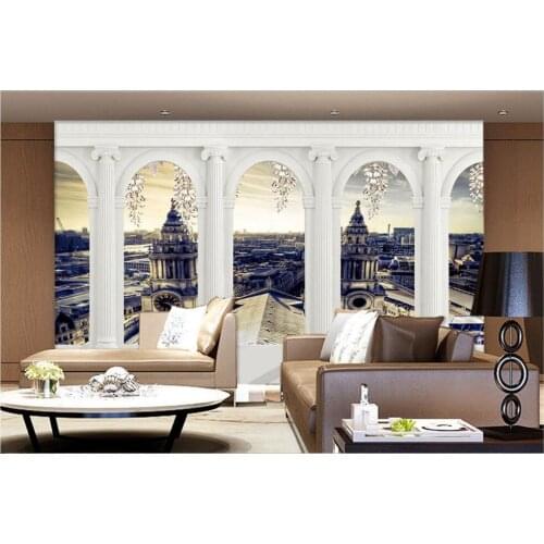 Customized 3d wallpaper for walls 3 d wall murals wallpaper 3D Roman column mural European city background wall paper home decor