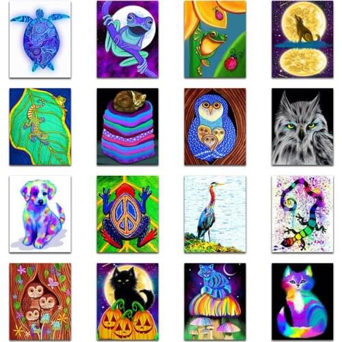 5D DIY Diamond painting Cross stitch Cartoon owl dog crane Full Square Diamond embroidery mosaic animal colorful turtle frog cat