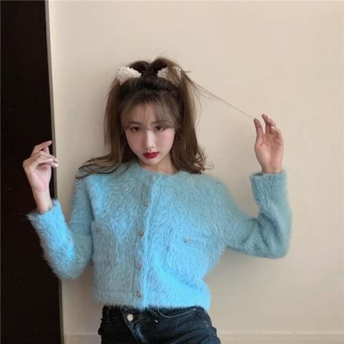 Film Jennie Jin Zhini snowflakes drill a particular small fragrant autumn wind cardigan sweater