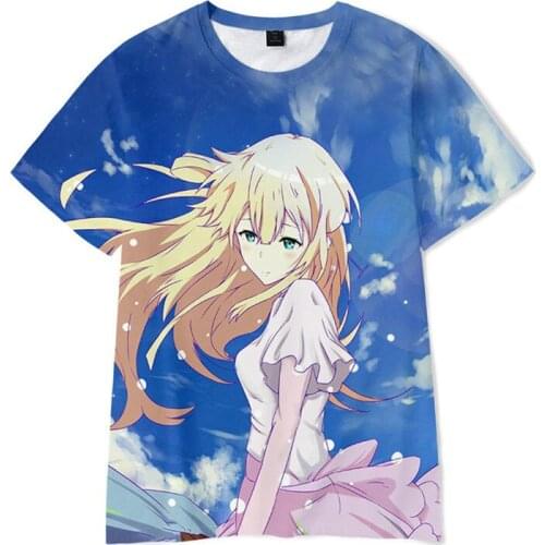 New Fashion T-Shirt Anime Violet Evergarden 3D Print Streetwear Men Women Trendy Short Sleeve T Shirt Harajuku Hip Hop Tees Tops