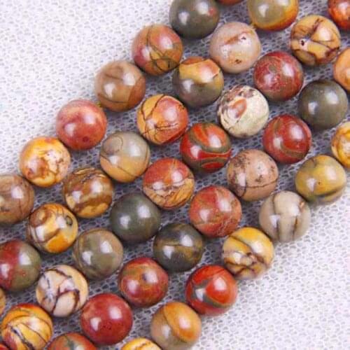 8MM Picasso Stone Round Loose Beads 15.5 Inch Jewelry Making A103
