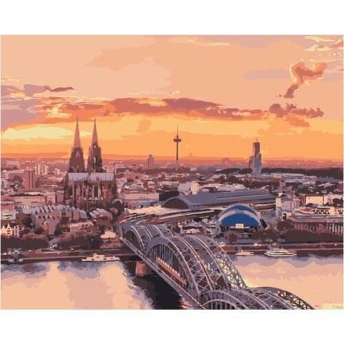 Painting By Numbers DIY Dropshipping 50x65cm A Beautiful View at Sunset Landscape Handmade Gift For Adult Unique Gift Home Decor