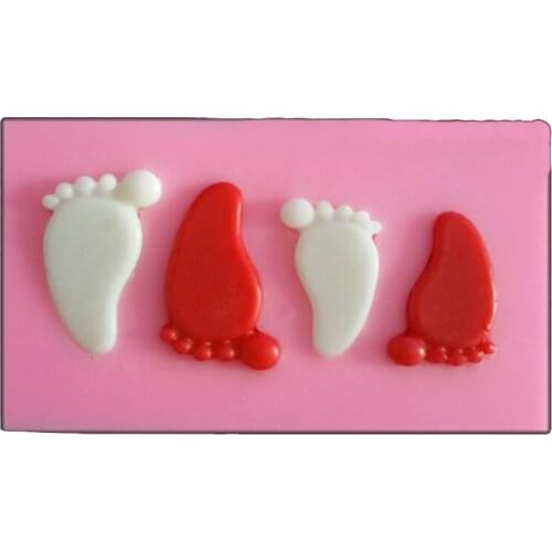 Free Shipping 3d Footprint Cooking Tools Decoration Silicone Moud Fondant Sugar Craft Molds Diy Cake Candy Chocolate Decorating