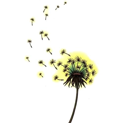 Flying Dandelion Waterproof Temporary Tattoos Flower Gliiter Tattoo Henna Mask Sticker Tatoo Sleeve Tattoo & Body Art