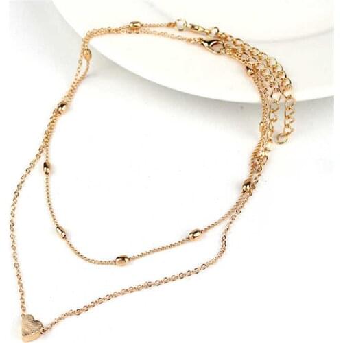 Fashion Sequins Multi Layer long Necklaces Pendant Bohemian Pendant Heart Necklace for Women Jewelry Accessories