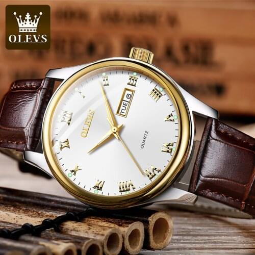 OLEVS Luxury Design Brand Mens Watch Stainless Steel Strap Reloj Hombre Quartz Fashion Male Clock Wrist Relogio Masculino 2021