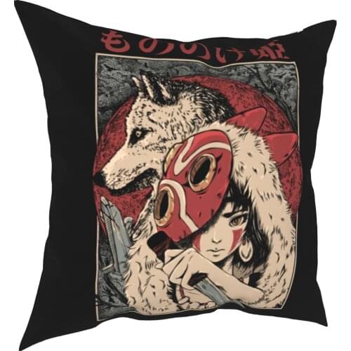 Princess Mononoke Hime Pillowcase Printed Cushion Cover Decorations Anime Studio Ghibli Throw Pillow Case Cover Living Room