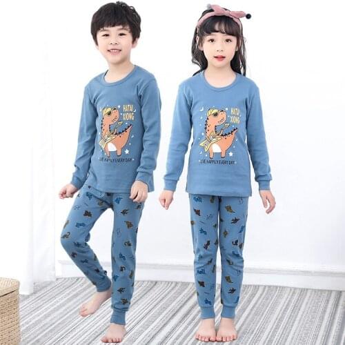 Autumn Children Pajamas Boys Cartoon Dinosaur Pyjamas Baby Cotton Pijama Infantil Kids Sleepwear Nightwear Child Clothing Sets
