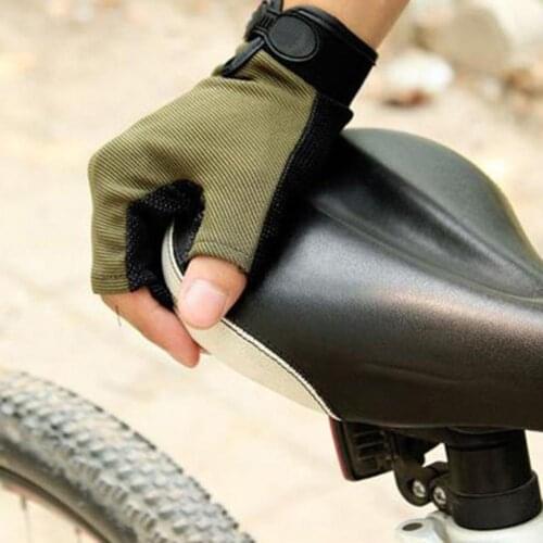 Portable 1 Pair Good Winter Warm Unisex Cycling Gloves Nylon Half Finger Gloves Skin-friendly for Outdoor