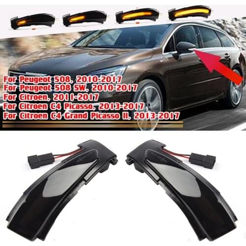 LED Dynamic Side Rearview Mirror Indicator, for Peugeot 508 Citroen DS5 C4 Picasso 2010-2016 Turn Signal Lights Lamp