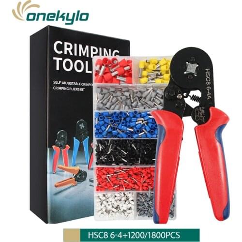 Tubular Terminal Ferrule Crimping Tools Kit Mini Electrical Pliers HSC8 6-4 0.25-10mm² 23-7AWG High Precision Clamp Sets