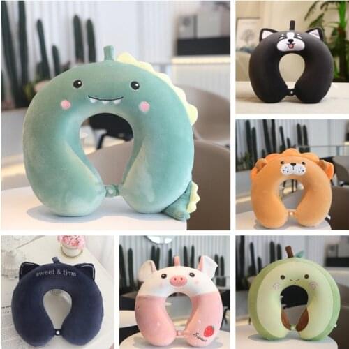 U Shaped Travel Pillow Neck Cartoon memory foam Protection Memory Foam Pad Cushion Airplane Travel Sleep Head Rest Soft Cushion