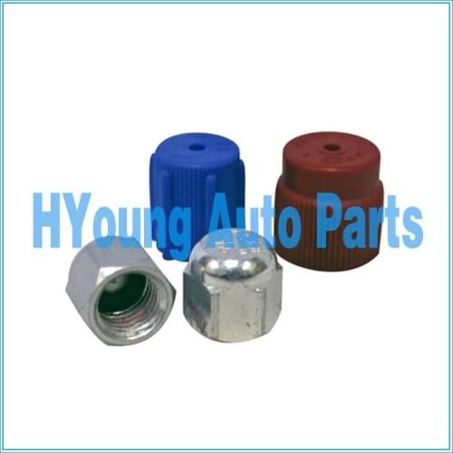 Valve Core Remover/Installers, Retrofit Adapters,INDIVIDUAL TERMINATION (BLOCK OFF) CAPS,Low Side Blue Cap,High Side Red Cap