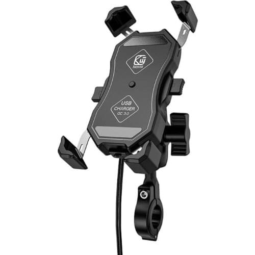 Elevated Version Waterproof 12V Motorcycle QC3.0 USB Fast Charger Mount Holder Stand for Cellphone Mobile Phone GPS