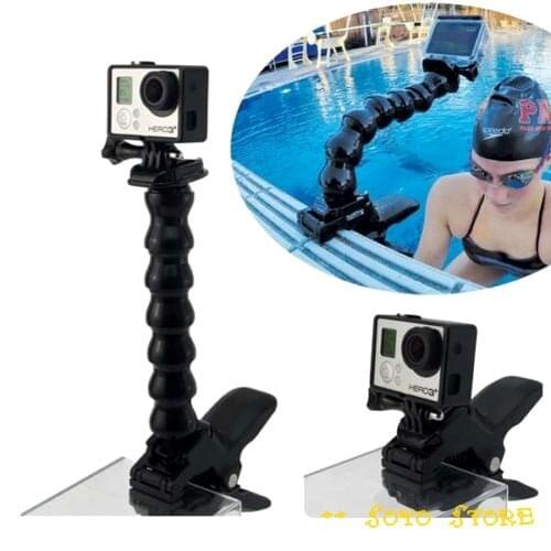 Jaws Flex Clamp Mount Clip with 7 sections Adjustable Neck For Gopro 8 7 6 5 4 Xiaomi Yi 4K SJCAM SJ4000 SJ5000 Accessories