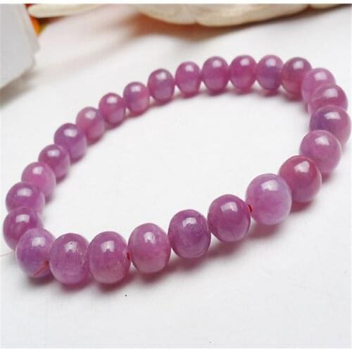 7mm 8mm 9mm Genuine Red Rose Natural Stone Bracelets For Women Femme Charm Stretch Bracelet Round Beads Jewelry