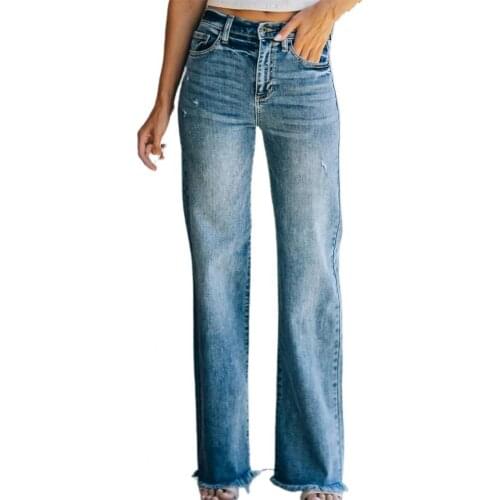 Female Jeans Stylish Mid Waist Rapped Straight Vintage Hole Women Trousers Midi Waist Lady Rapped Jeans Vintage Streetwear 2XL