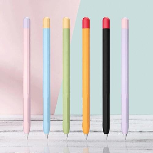 1Pc New Soft Silicone Pen Case For Apple Pencil 1 2 Candy Color Dust Proof Nib Cover Non Slip Stylus Protective Skin Accessories