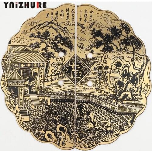 140mm Chinese style furniture Antique Round Brass Accessories Pure copper handle Cabinet Door Pull Handle Door Lock DB-023