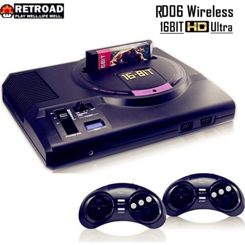 16Bit MD Genesis Compatible System RETROAD RD06/ZD06 Video Game Console HD 720P And RCA Display With 2.4G Wireless Gamepads
