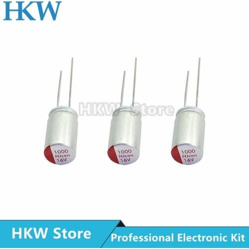20pcs NEW DIP 1000uF 16V 8x14mm Super Low ESR 16V1000uF For Motherboard VGA Solid Aluminum Capacitor 1000UF16V High Quality 8*14