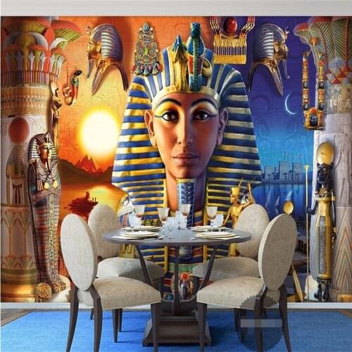Beibehang 3d mural decor picture backdrop Modern Egyptian Culture Ancient Civilization art Restaurant wall painting mural panel