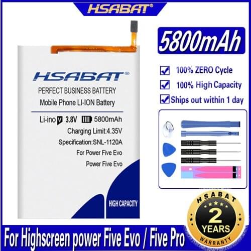 HSABAT power Five Evo / Five Pro 5800mAh Battery for Highscreen power Five Evo / Five Pro Batteries