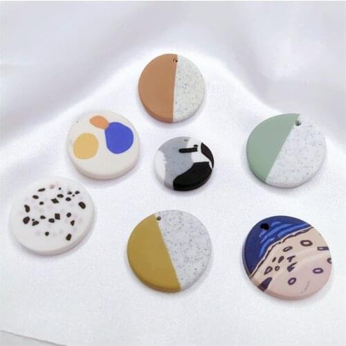 DIY Jewelry Accessories Personalized Oil Painting Design Fun Hand Made Contrasting Color Earring Material Pendant Accessories
