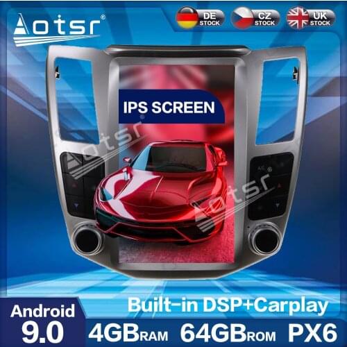 Aotsr 11.8 inch Vertical Tesla PX6 Android 9.0 CARPLAY Car Radio Player For Lexus RX Toyota Harrier 2003+ Car GPS Navigation DSP