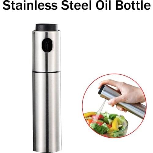 100ml Liquid Spice Jars Vinegar Oil Spray Bottle Stainless Steel Subpackage Bottling BBQ Baking Salad Sprayer Kitchen Gadgets