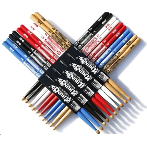 HUN Drumsticks Premium Quality American Hickory 7A 5A Drum Stick for Drummer Percussion Accessories