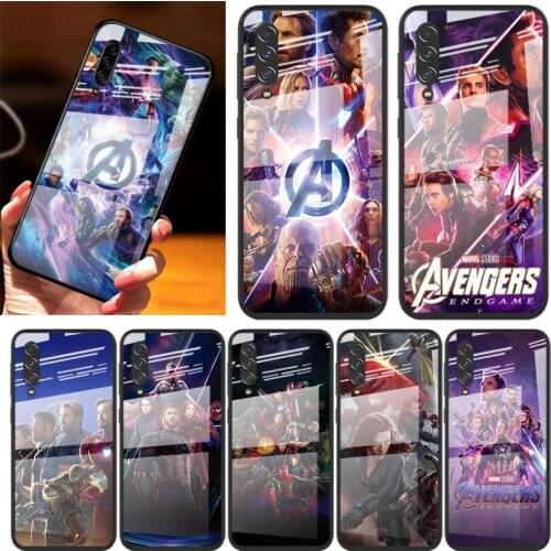 Marvel Avengers Heroes For Samsung Note 20 10 9 8 Ultra Lite Plus 5G A70 A50 A40 A30 A20 A10 Tempered Glass Phone Case