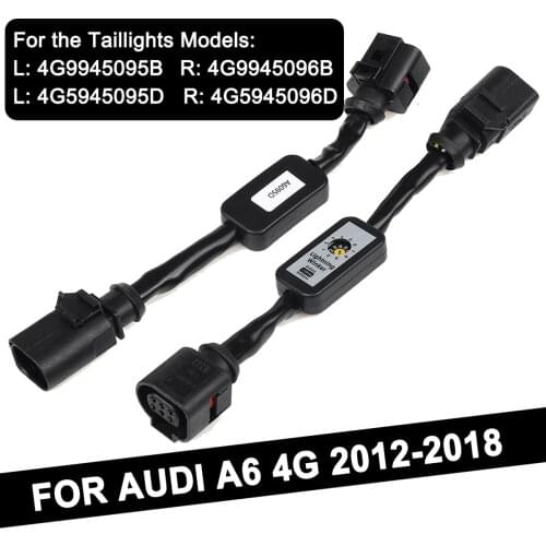 For Audi A6 4G Black Dynamic Turn Signal Indicator LED Taillight Add-on Module Cable Wire Harness 2012 2013 2014~2018 Tail Light