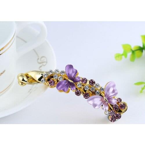 Elegant Barrettes Butterfly Alloy Banana Hairpin Claw Ponytail Holder Hair Clip Hair Accessories Lady Headwear Wholesale