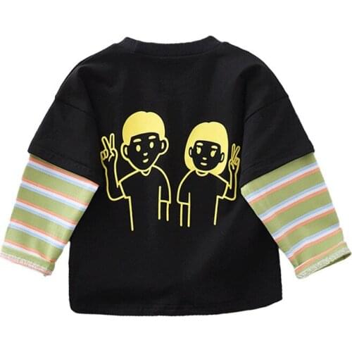 New Autumn Children Fashion Clothes Baby Boys Girls Cartoon T Shirt Kids Infant Cotton Costume Toddler Casual Clothing