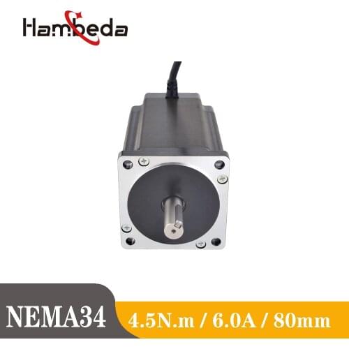 80MM High Torque Hybrid 2.1V 6A 1.8 Deg. Stepper Motor NEMA 34 Step Motor for CNC 3D Printer Engraving Milling Machine