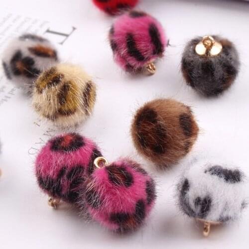 Leopard grain imitated mink beads pendant The bulb bead diy accessories materials earrings ears line eardrop parts