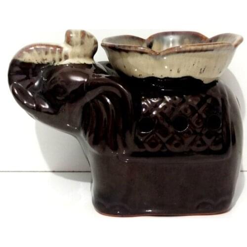 Ceramic Elephant Figured Dark Brown Censer candle and candlestick свеча и подсвечник vela y candelero