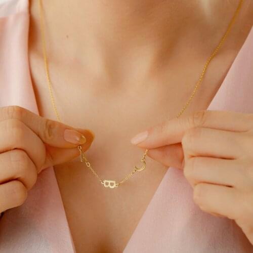 DODOAI Custom letter Necklace Letters Necklace For Women Custom Jewelry Stainless Steel Custom Name Necklace Gold Nameplate Gift