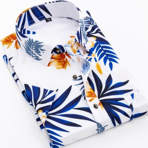 Summer Short Sleeve Casual Floral Shirts for Men Comfortable Holiday Leisure Print Patchwork male Shirts Fashion mens tops