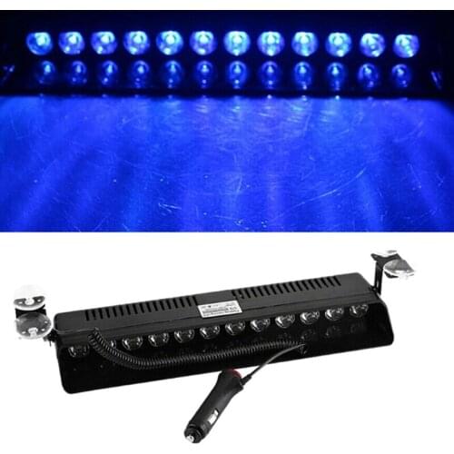 Car Windshield 12 Led Flashing Light, Instrument Panel Blue Emergency Warning Light, Car Suction Cup Flashing Light