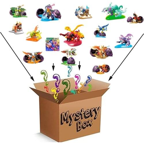 MEGA BLOKS Magical Gacha Mystery Box Surprise Eggs Innovative Burst Beast Assembling Dinosaur Capsule Blind Bag for Kids Gift