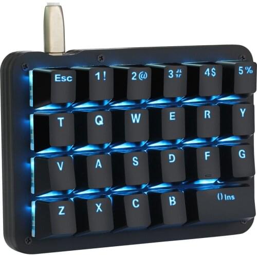 23 Programmable Keys Macro Mechanical Keyboard Blue LED Backlit Portable Mini One-Handed Mechanical Gaming Keypad Red Switches