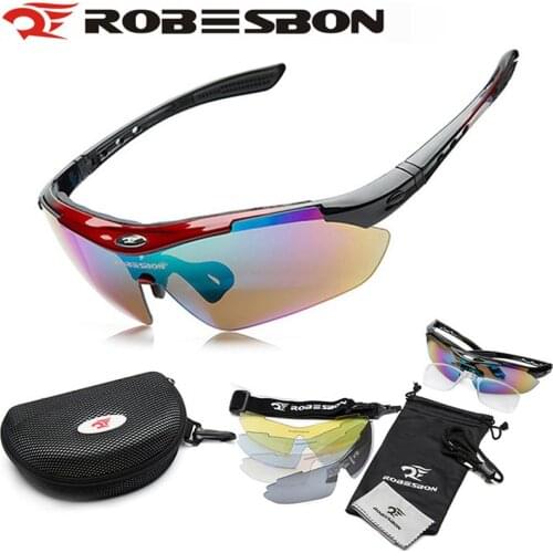 ROBESBON Men Women Cycling Sunglasses Anti-uv Outdoor Sport Goggles Bike Bicycle Glasses Eyewear 5 Lens