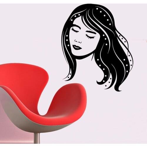 Hair Salon Sticker Beauty Scissors Decal Haircut Name Posters Vinyl Wall Art Decals Decor Decoration Mural Salon Sticker Q0018