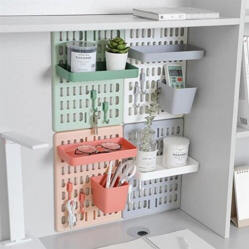 Wall-Mounted Storage Racks Perforated Storage Racks Household Kitchen Bathroom Hook Plates Wall Racks Storage Racks Shelves