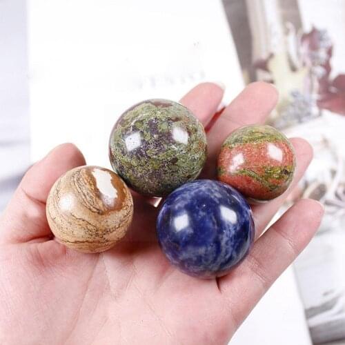 Natural Crystal Ball Ornaments Decor Rough Polished Stone Blue Green Dragon Stone Stone Flower Stone Ball Blood Crystal Pat P9B4