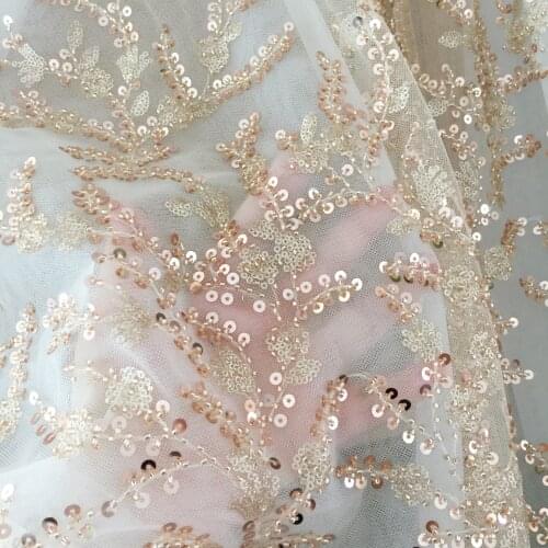 New heavy industry plum golden three-dimensional nail bead embroidery dress lace fabric bead embroidery DIY accessories